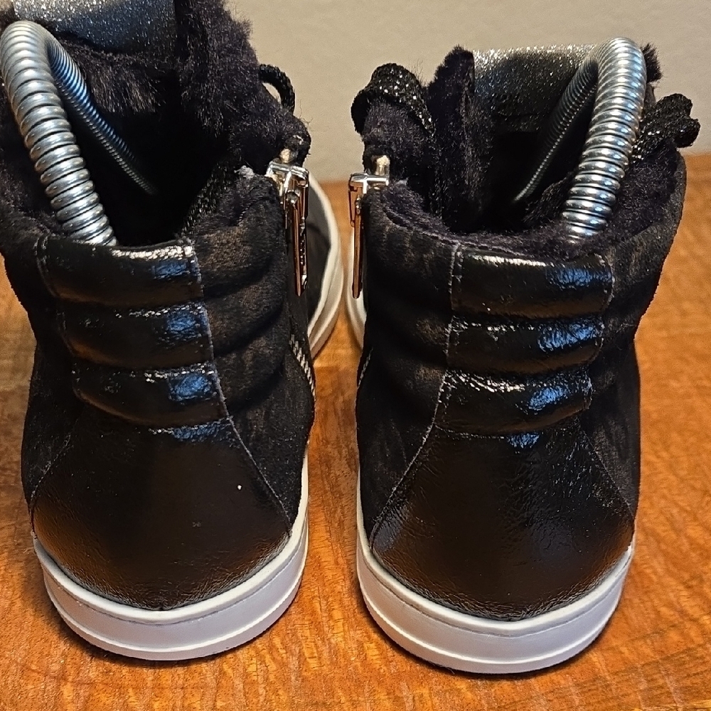 P448 Black and‎ Brown Leopard Print Sneakers - Picture 7 of 9
